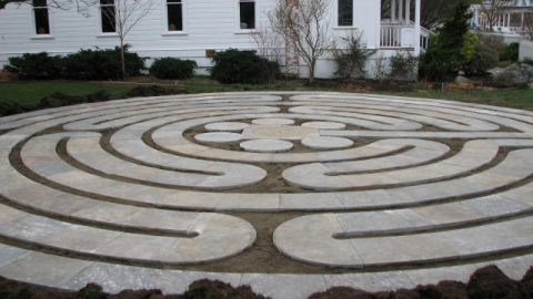 Emmanuel's labyrinth stones are placed